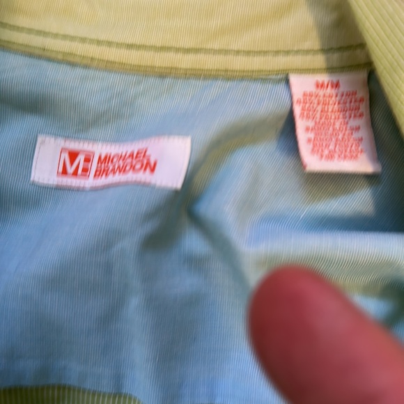 Michael Brandon Button Down Short Sleeve Shirt Light Green Men’s Size M - Picture 3 of 4